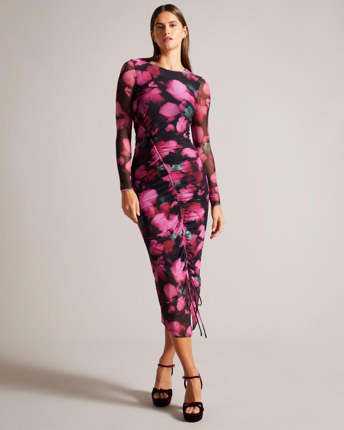 Peignoir Ted Baker Ruched Petal Print Bodycon Rose Femme | QAA-05800332